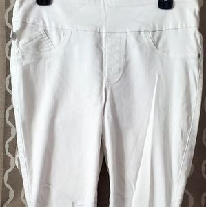 Rock & Republic Denim RX, skinny jeans, pull on, white, size 14